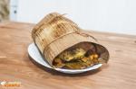 Куриная грудка с беконом и овощами, запеченная в гриль-бумаге