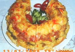 Рецепт: Полента с томатами и фасолью