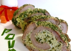 Мясной рулет "Весенняя зелень"