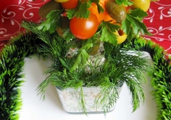 Рецепт: Оливье "Райское дерево"