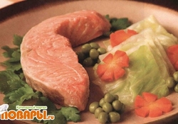 Рецепт: Семга отварная с гарниром