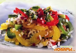 Рецепт: Салат рисовый со сладким перцем