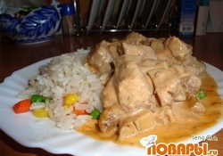 Рецепт: Мясо в сырном соусе