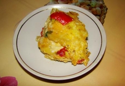 Картофельная запеканка с яично-молочной смесью