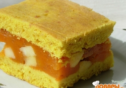 Рецепт: Лимонный пирог с тыквенно-яблочной начинкой