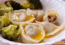 Рецепт: Постные пельмени с грибами и капустой