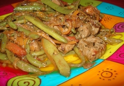 Рецепт: Мясо со спаржевой фасолью