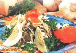 Рецепт: Салат мясной с редькой