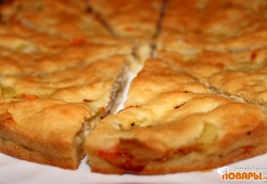 Овощной пирог из жидкого теста на рассоле