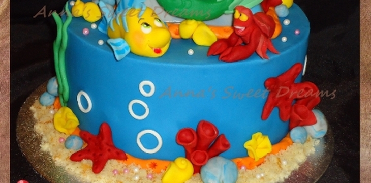 Шаг №19 МК Торт Русалочка Ариэль от Annula