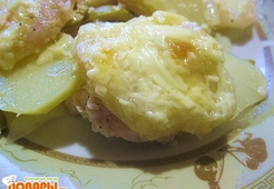 Запеканка с курицей и оливками