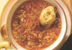 Овощной суп с сырными тостами