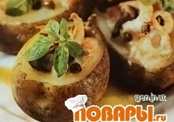 Рецепт: Картофель, фаршированный креветками 