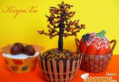 Шоколадные капкейки с начинкой