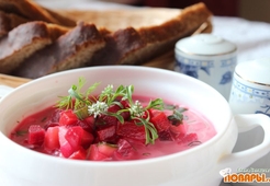 Постный холодный борщ (холодник, еврейский борщ)