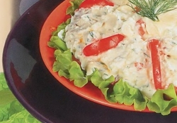 Рецепт: Салат из помидоров и творога