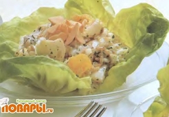 Салат из копченой трески с апельсинами