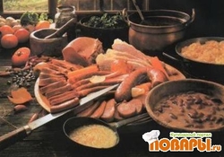 Рецепт: Говяжий язык с фасолью