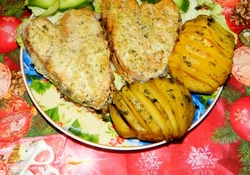 Рецепт: Рыбные сердечки под сметанной заливкой