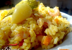 Плов с креветками и барбарисом