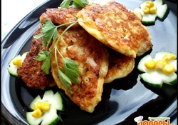 Рецепт: Куриные оладьи