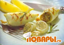 Рецепт: Кальмары фаршированные (мастер-класс)
