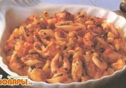 Рецепт: Ракушечная паста с морепродуктами