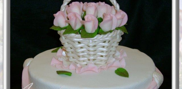 Шаг №17 МК Корзинка с розочками от Annula