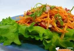 Рецепт: Салат из кресс-салата с морковью и редисом