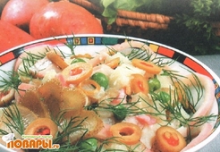 Салат с кальмарами и картофелем