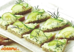 Рецепт: Канапе с огурцами