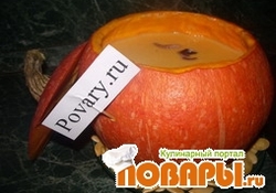 Рецепт: Тыквенный суп-пюре с морепродуктами 