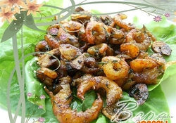 Рецепт: Креветки с чесноком