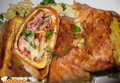 Омлет с колбасой в лаваше