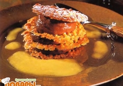 Рецепт: Миндальная черепица с апельсинами и шоколадом