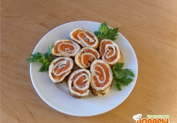 Рецепт: Блинчики с семгой