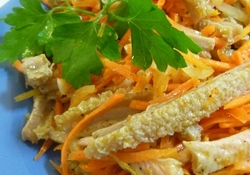 Рецепт: Салат "Рубец с овощами"