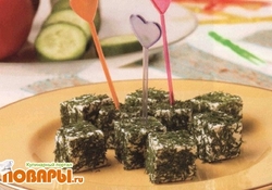 Рецепт: Закуска "Изумрудные кубики"