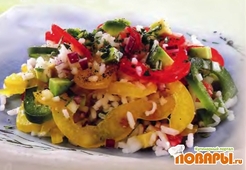 Салат рисовый со сладким перцем