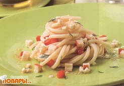 Макароны с крабовыми палочками