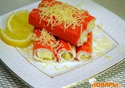 Рецепт: Фаршированный крабовые палочки