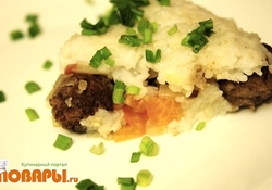 Рецепт: Рисовый Пирог (Запеканка) «Фрикаделька»