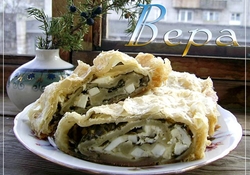 Рецепт: Слоеный рулет со щавелем