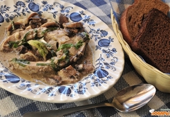 Толстолобик с грибами