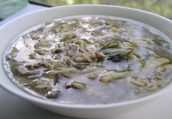 Домашняя лапша с грибами