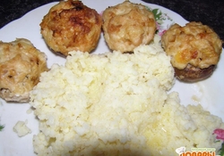 Рецепт: Грибы с куриным фаршем