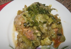 Рецепт: Курица с кабачками в сметанном соусе