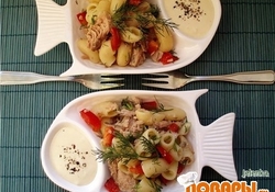 Рецепт: Салат из тунца с макаронами