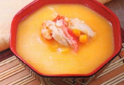 Крем-суп из кукурузы с курицей и крабом