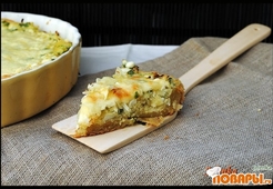 Пирог с капустой и домашним творогом